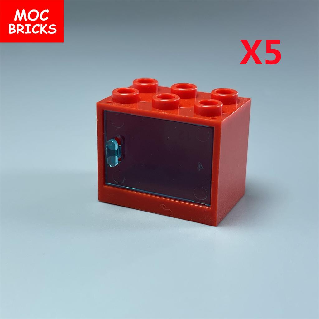 MOC Blocks Box Cupboard Container 2x3x2 Cabinets Assembles Particles 4532 4533 City House Construction Bricks Parts