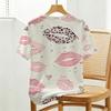 Women's Leopard Lip Print Short Sleeve T-Shirt Soft, Comfortable & Breathable, Stylish Versatile for Daily Wear & Weekend Getaways