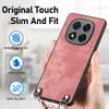 For Xiaomi Redmi Note 14 Pro 5G/Poco X7 5G Case Retro Texture Leather Coated PC+TPU Phone Cover with Hanging Rope