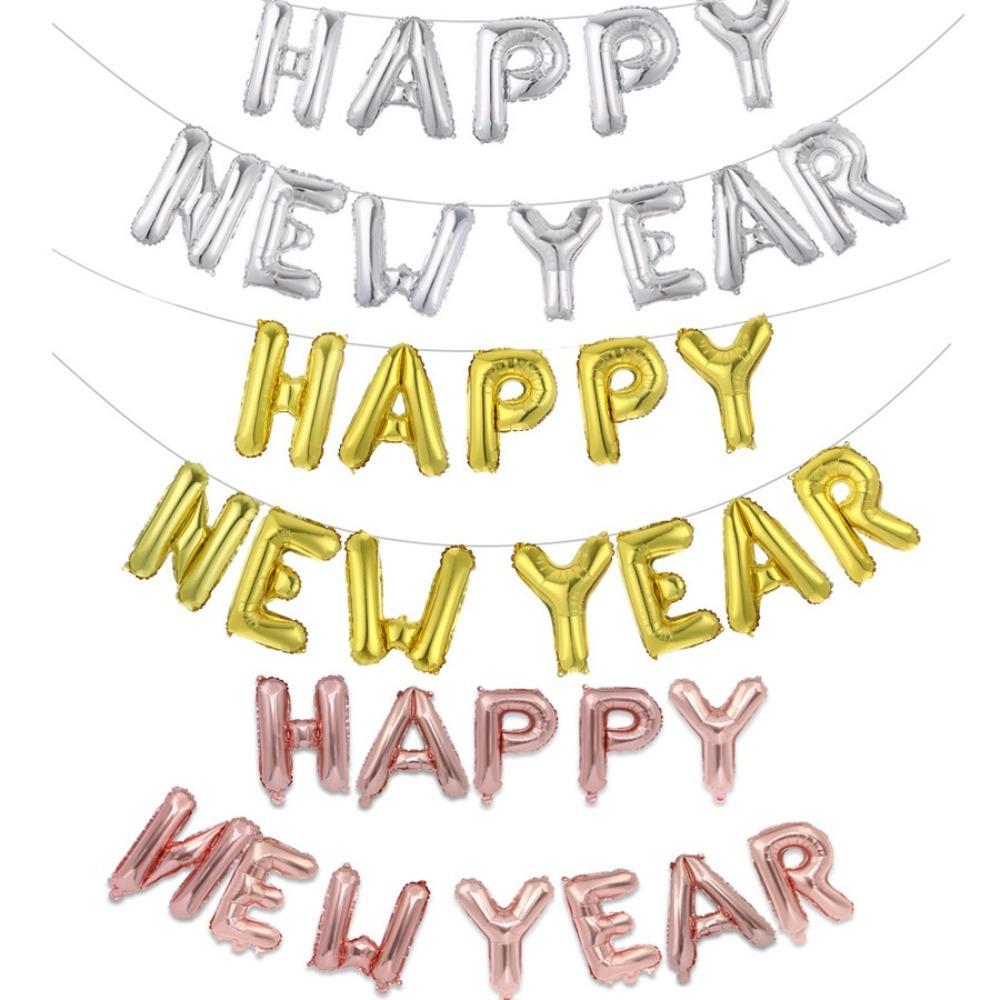 Holiday Ornaments Colorful Foil Balloons Happy New Year 2027 16 inch Balloon Set