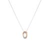 Eternal Love Hip Hop Stainless Steel Couple Pendant Necklace with Double Ring Diamond Inlay for Men and Women