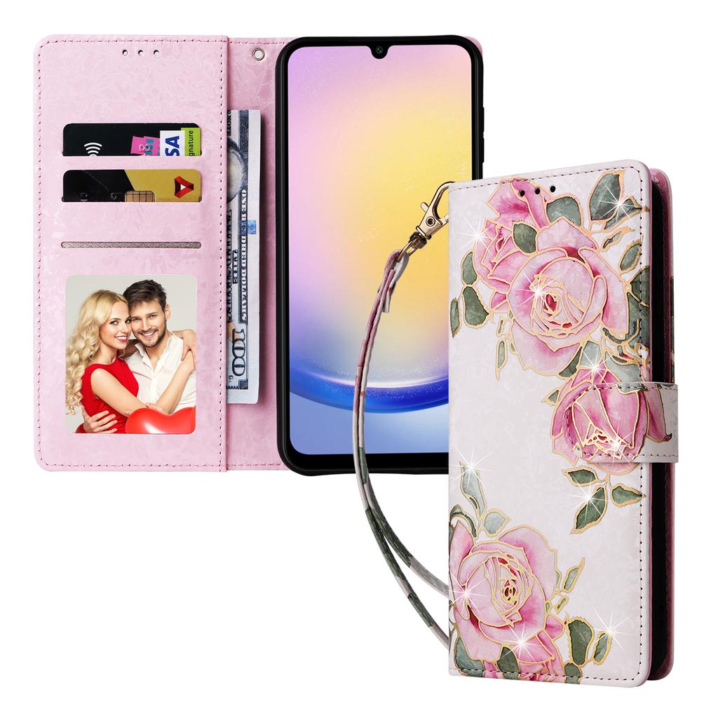 For Samsung Galaxy A25 5G (Global) (161.0 x 76.5 x 8.3mm) Leather Case Wallet Lacquered Phone Cover