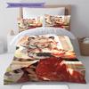 Anime Pattern Bedding Quilt Set Quilt Cover Pillowcase Home Decoration Birthday Gift (1 * Duvet Cover + 2 * Pillowcase, Without Core)
