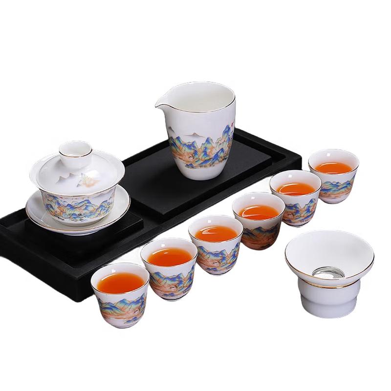 Dehua Mutton-fat Jade Ceramic Kung Fu Tea Set