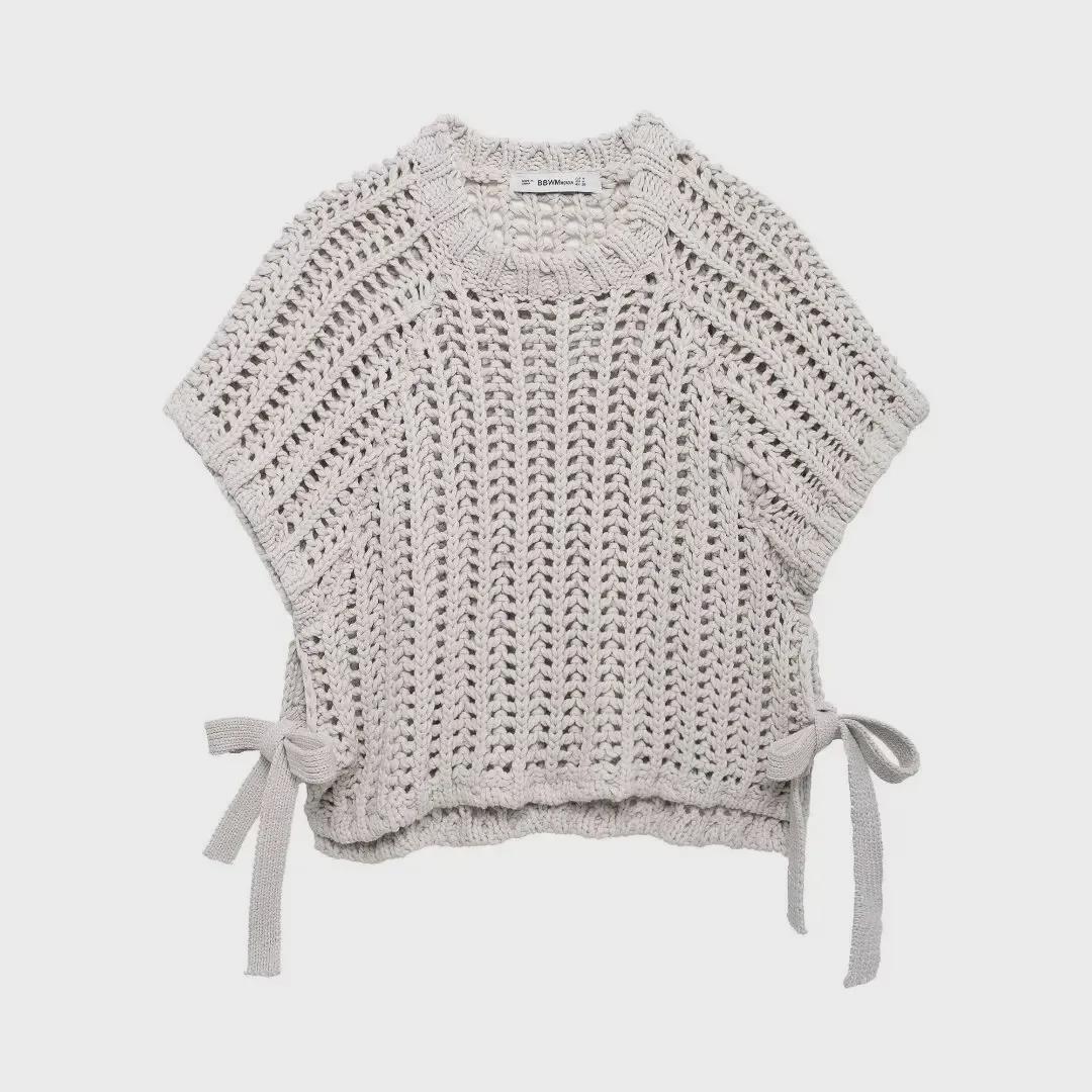 

Women s European-American Style Knitted Sleeveless Vest Small бежевий