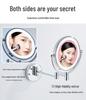 Wall-Mounted LED Touch Makeup Mirror with Recessed Wiring, Telescopic Fold, for Hotel Bathrooms