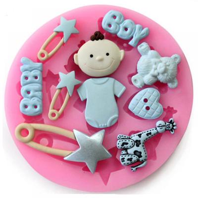 Silicone Mold Pin Baby Girl Soap Fondant Molds Sugar Craft Tools Chocolate Fondant Cake Moulds