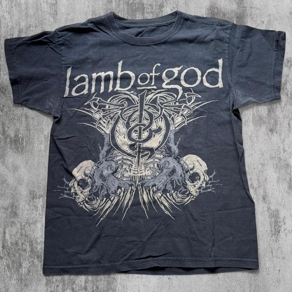 Lamb Of God Черный Тур 2010 Футболка Группы Панк-Рок VK04040 Унисекс Футболка XXXXL