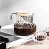Creative Glass Coffee Pot Tea Set With Vertical Pattern High Borosilicate Glass Teapot Kettle Japanese Teapot for Tea In a Cup