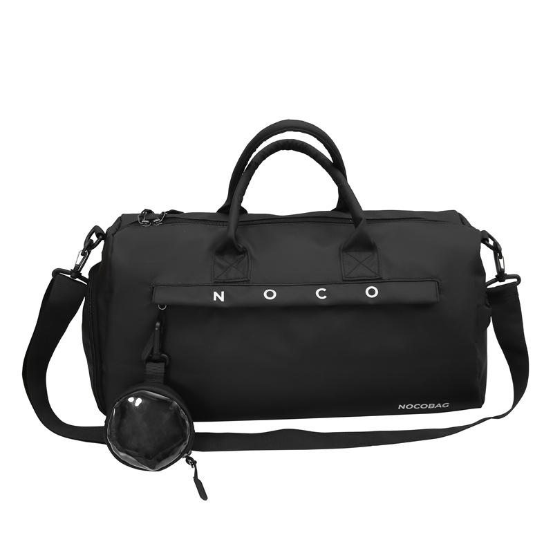 

Couple Model for Going Out Large Capacity Portable Travel Bag Dry Wet Separation Sports Yoga Gym Bag Belt Shoe Bin With small bag чёрный