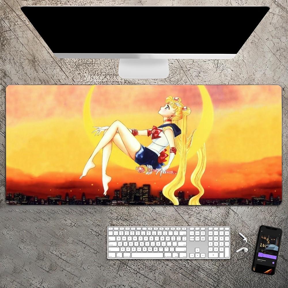Cute S-Sailor-Moon Mousepad Custom Skin Desktop Desk Mat Kawaii Gaming Accessories Students Writing Pad for PC Computer Table