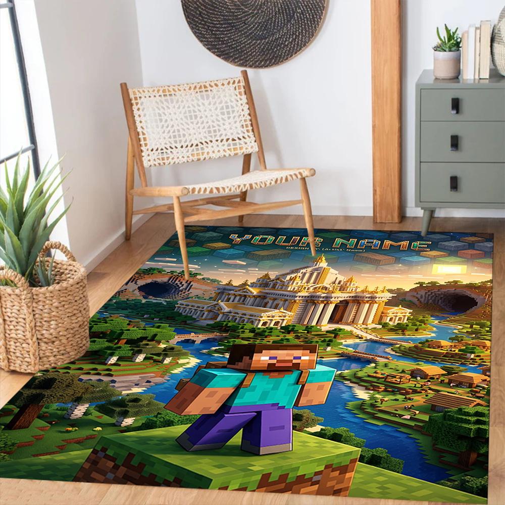 Minecraft Personalized Name Carpet Design For Study Room Hallway Kitchen Game Room Antislip Carpet Anime Office Decor Spiritual Gift