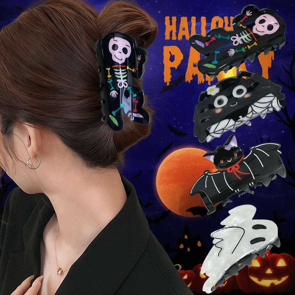 Spider Halloween Themed Gripper Acrylic Skeleton Shark Clip Halloween Hair Claw  Halloween Party