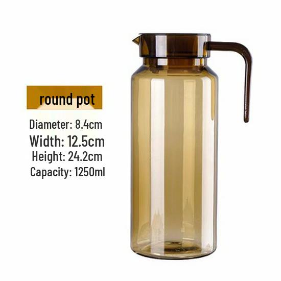 Acrylic High-Temperature Resistant Pitcher - Large Capacity Cold Water and Juice Jug for Home, Restaurant, or Bar