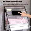 Door Laundry Hamper Bathroom Storage Bag Clear PVC Waterproof Bag With Touchscreen Phone Pouch For Bedroom Nursery Dormitory RV