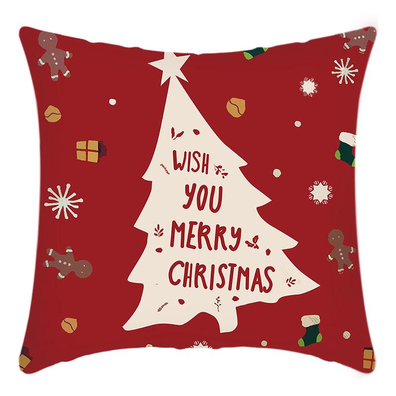 

Новая Рождественская наволочка с принтом Рождественской елки, снеговика, лося, домашнее украшение, праздничная наволочка 45 * 45Cm pillowcase