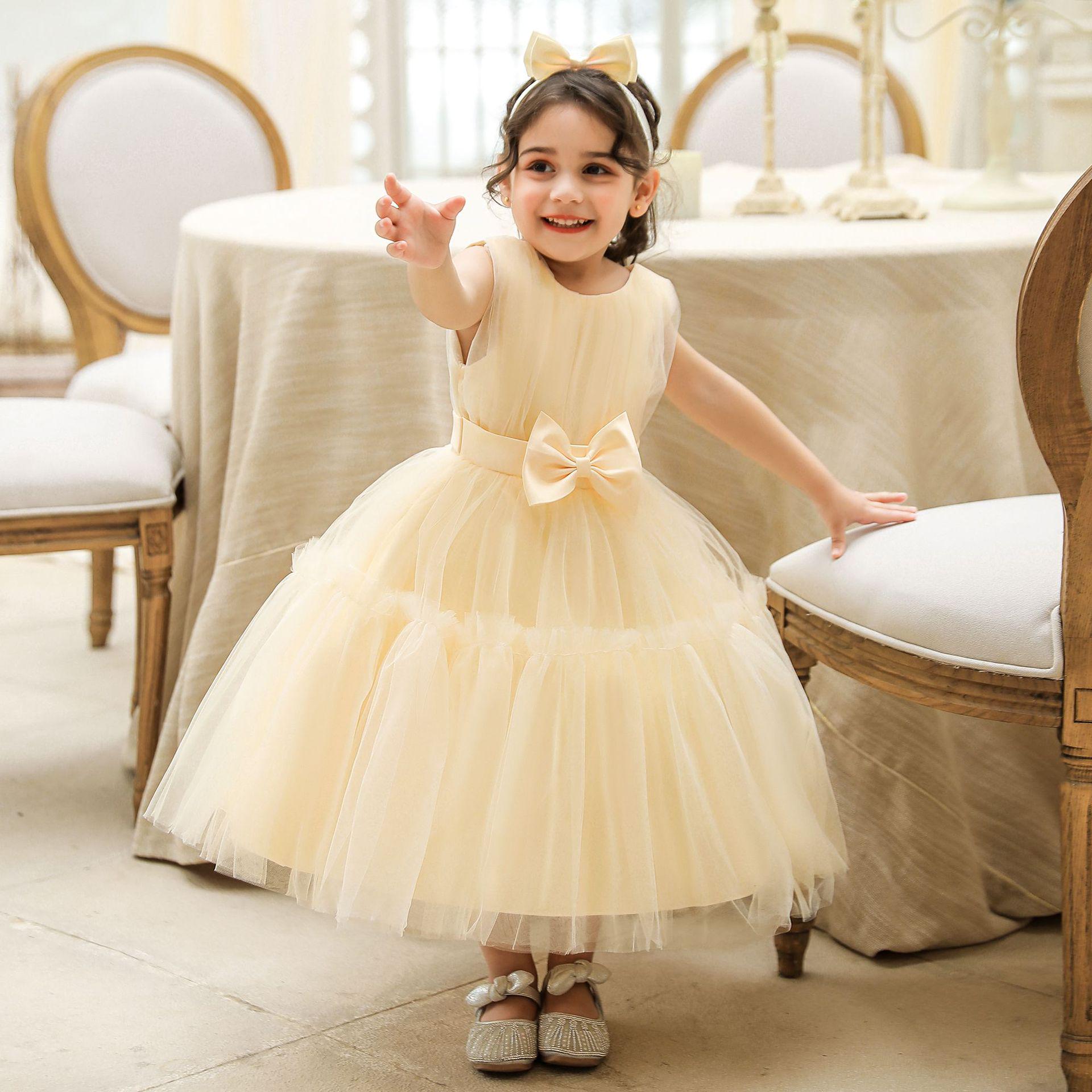 

2025 Children s Mesh Princess Gown: Infant Tutu Dress for First Birthday or Wedding 70cm шампанского