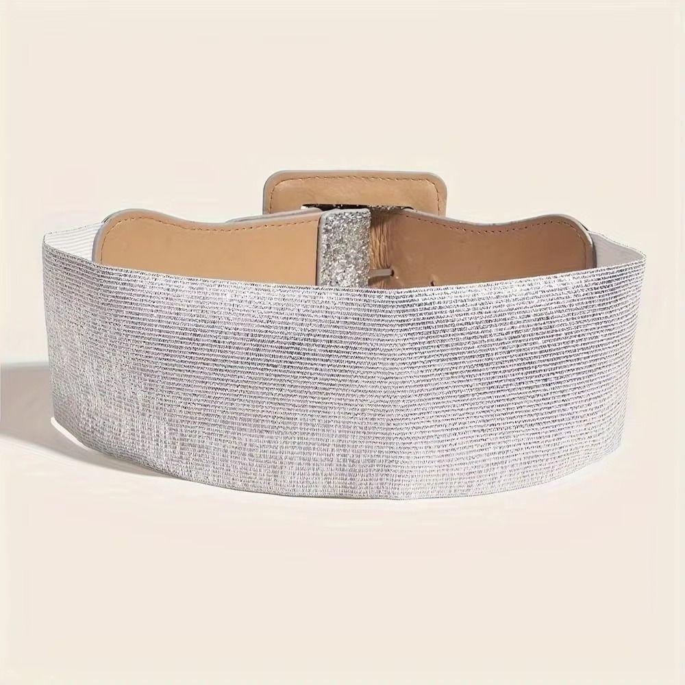Waist Closure Fashion Wide Waist Belt Vintage Sparkling Wide Waistband Adjustable Blingbling Sequin Elastic Belt Party Club