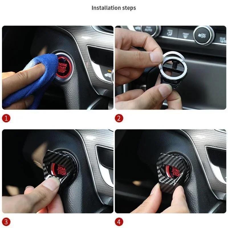 Auto Motor Start Stopp Knopf Abdeckung Autozubehör Druckknopfabdeckung Auto Dekorative Innenraumaccessoires