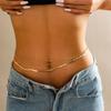 IngeSight.Z Simple 3pcs/set Crystal Chain Belly Waist Chain Women 2026 Punk Gold Color Flat Snake Chain Bikini Body Jewelry Y2K