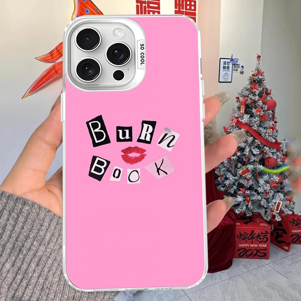 

M-Mean Girls B-Burn Book Phone Case For IPhone 16 15 14 13 12 11 Pro Max X XR XSMAX 8 7 Plus Matte Shockproof Back Cover iPhone 16 plus