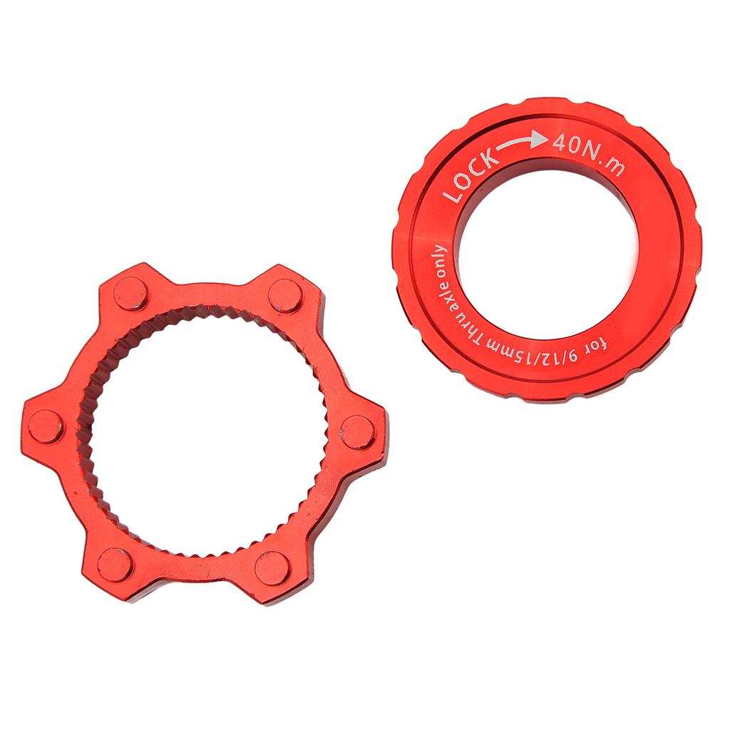 CANSUCC Bike Hub Disc Brake Center Lock Adapter Aluminum Alloy Center Lock Disc to 6 Pin Disc Adapter Red