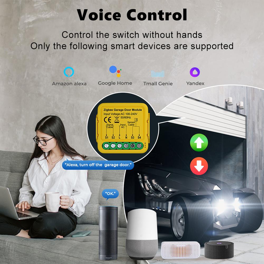 Tuya ZigBee Gate Opener Intelligent Garage Door Controller Module Mobilephone Remote Tuya APP Control Compatible with
