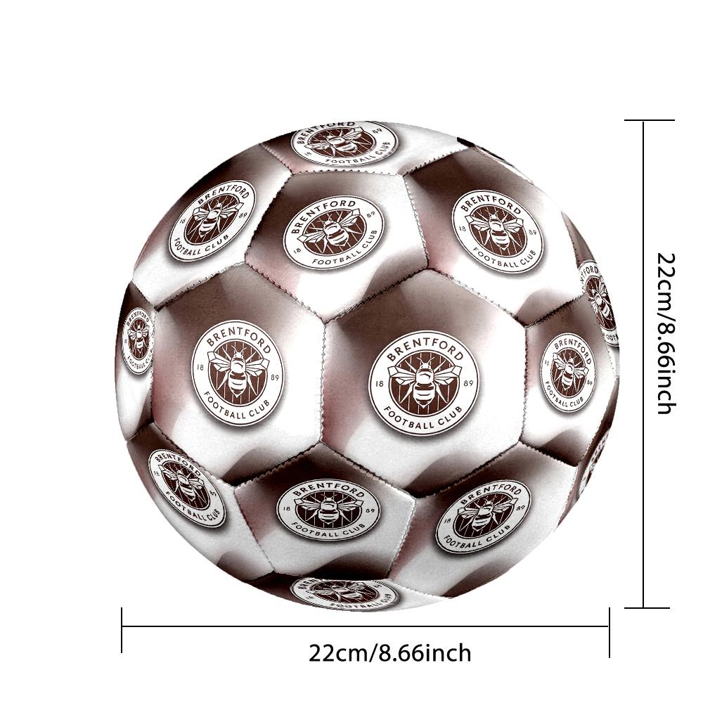 Brentford FootballPrinted Size 5 Soccer Bl, Anti Slip Adult Match Football Souvenir for Football Fans