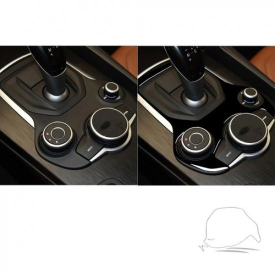 Piano Black Inner Gear Shift Box Cover Decal Trim For Alfa Romeo Giulia 2017-19