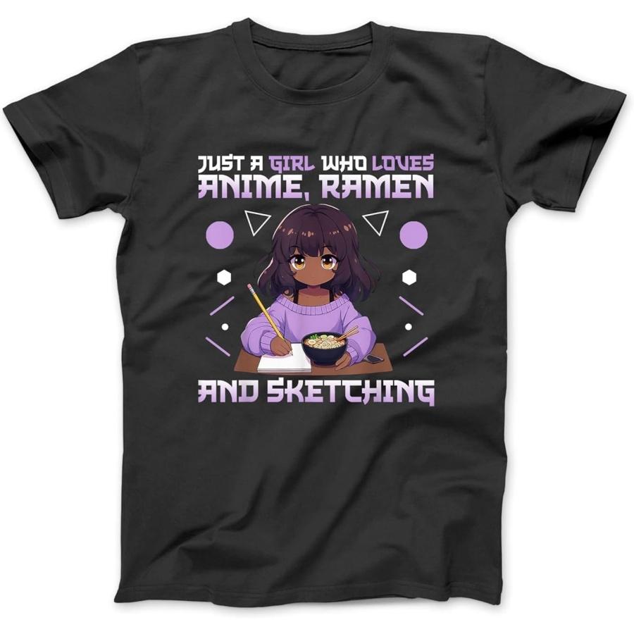 

Just A Girl Who Loves Anime Ramen and Sketching Otaku T-Shirt, Sweatshirt, Hoodie for Men Women Kids Made in Canada Black XXXXXL різнокольоровий