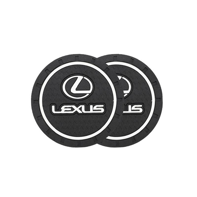 2Pcs Car Coaster PVC Logo Water Cup Pad Anti Slip Mat Accessories For Lexus FSPORT LBX NX RX 350h 450h ES UX 300e GS GX IS LS