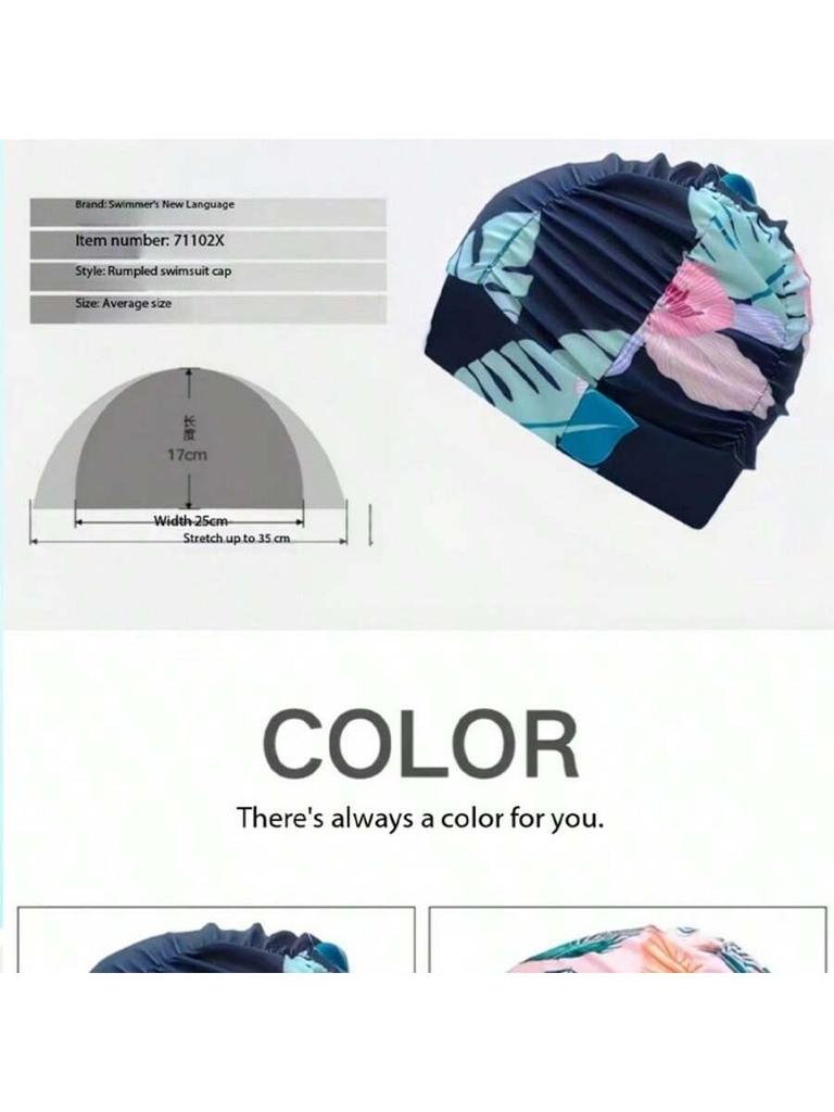Swimming Cap Women's Long Hair South Korea Fashion Comfortable Cloth Swimming Cap Adult Long Hair Ear Protection Swimming Cap Sw