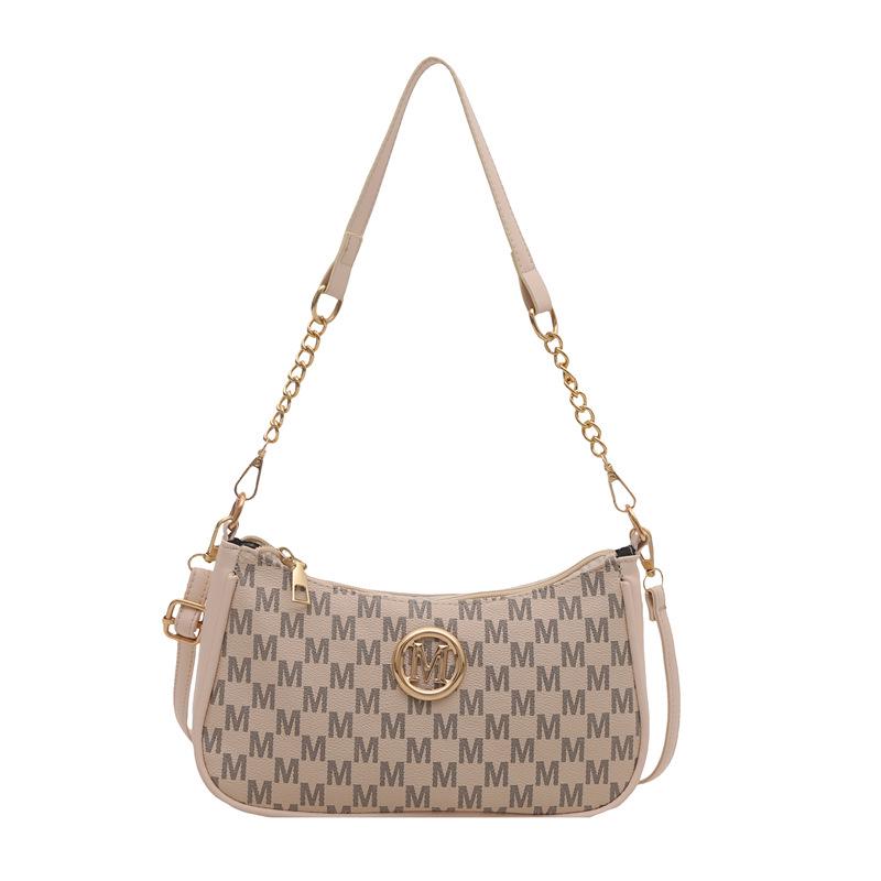Geantă Retro Franceză pentru Femei 2024 cu Imprimeu cu Litere, Crossbody, Pătrată Mică, cu Lanț pentru Umăr