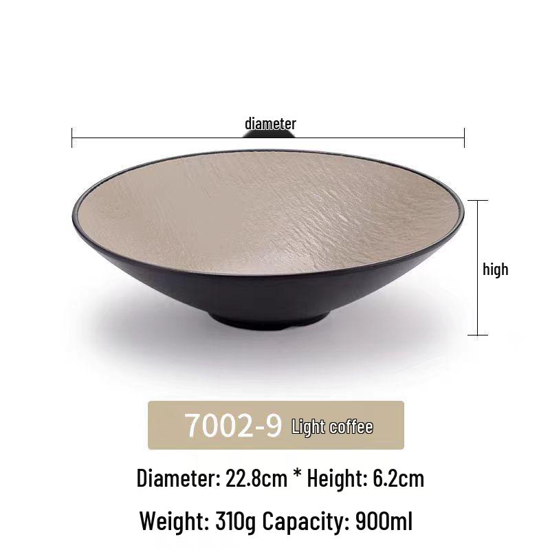 Melamine Japanese Conical Hat Bowl - Large Plastic Soup, Rice, and Noodle Bowl