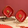 House Warming Fruit Plate Festive Red Wedding Wedding Plate Wedding Wedding New Home Entry Chinese New Year Dried Fruit Plate Fruit Plate