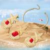 Ensemble Boucles d'oreilles Collier Étoile de mer Coquillage Vent d'été Océan Ensemble d'accessoires de mode exagérés personnalisés pour femmes