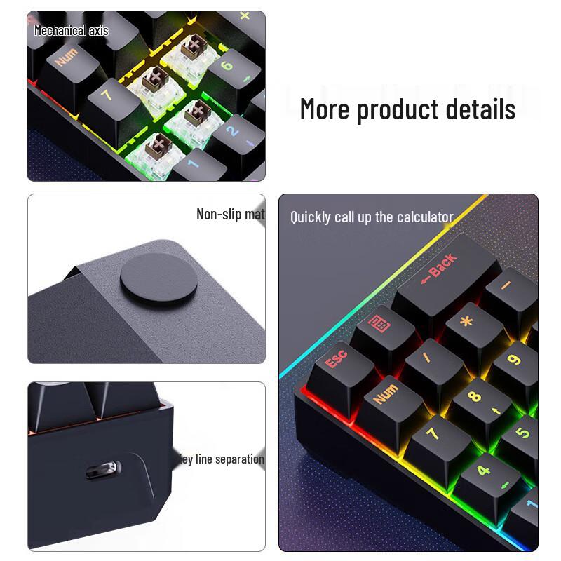 Y-FRUITFUL YF20 Wired 20-Key Mechanical Numeric Keypad