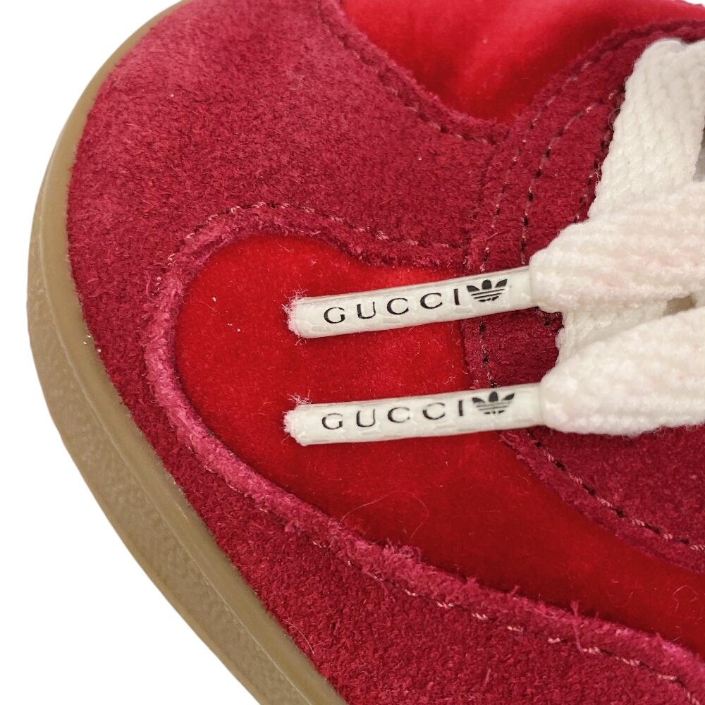 GUCCI Sneakers Velour Suede suede GAZELLE sneakers Red suede Used