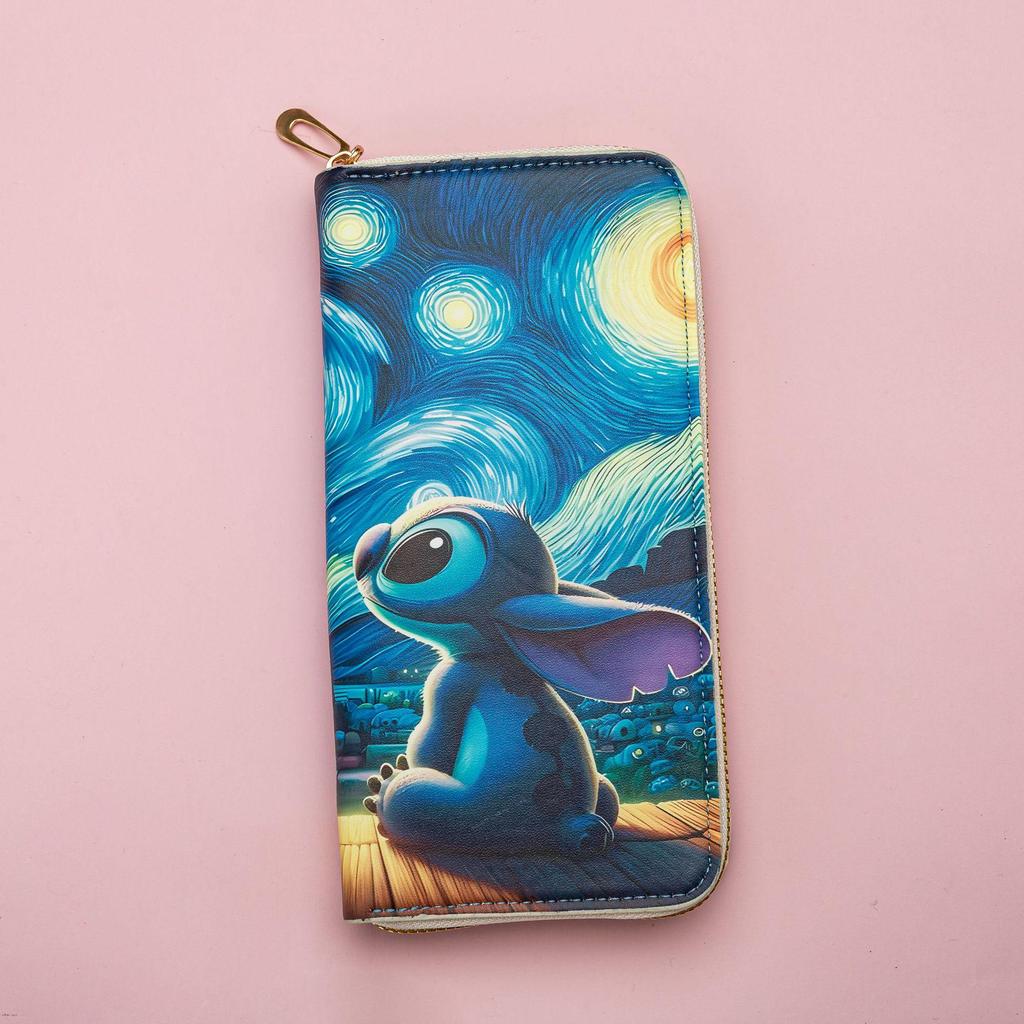 Stitch 2025 Módní Dlouhá Kreslená Peněženka se Zipem, Mince a Držák na Karty
