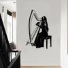 1pc Iron Harpist Wall Art, Rustproof Metal Sculpture for Living Room Garden Fence, Music Lover Gift, New Year Valentine Indoor Outdoor Decor