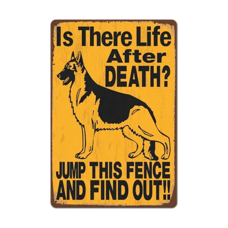 Retro Metal Tin Sign  Warning Dog  Vintage Wall Decor for Home Garden Cafe  Perfect for IndoorOutdoor Use  Rustic Poster Prin