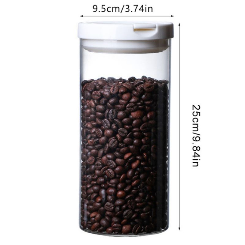 Coffee Bean Storage Can Transparent Glass Sealed Jar Home Nut Container Bottle