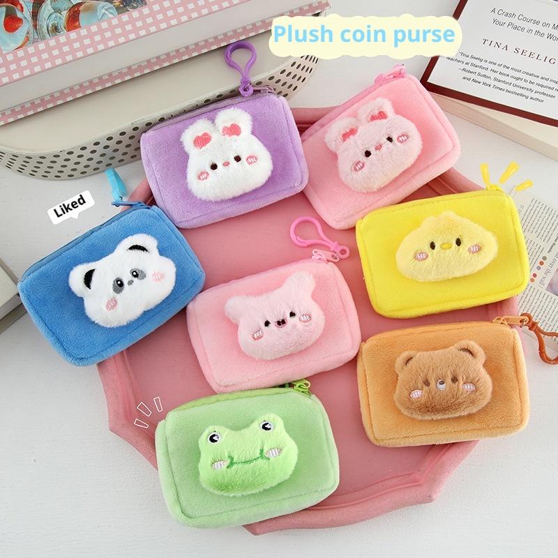 Japanisches Kawaii Cartoon Plüsch Aufbewahrungs Münzbeutel Tragbar Cartoon Schlüssel Münzbeutel Rucksack Dekoration Geschenke