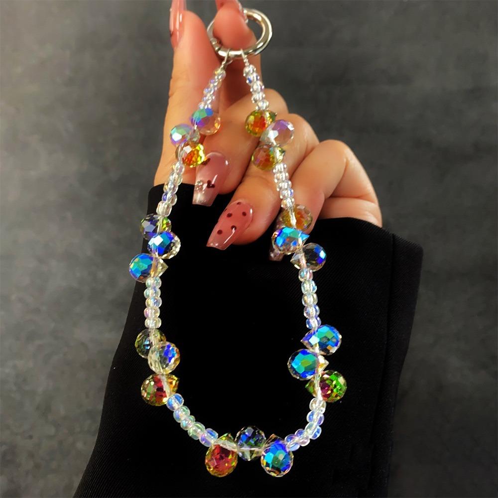 Hand-beaded Mobile Phone Lanyard Strap Crystal Car Keychain Fashion Phone Hand Rope