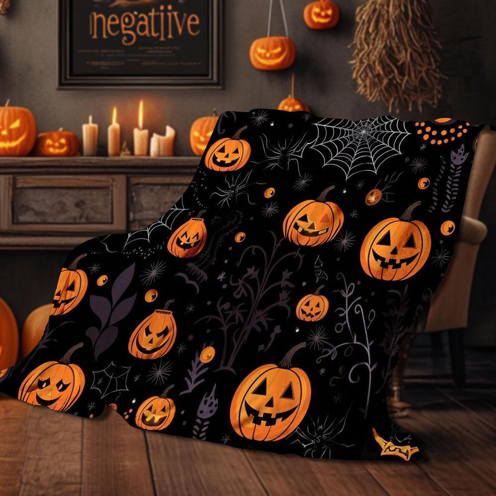 

Halloween Blanket Cover Multi-Functional 3D Digital Print Flannel Blankets Universal Blankets Halloween Party Decor S180 70x100cm