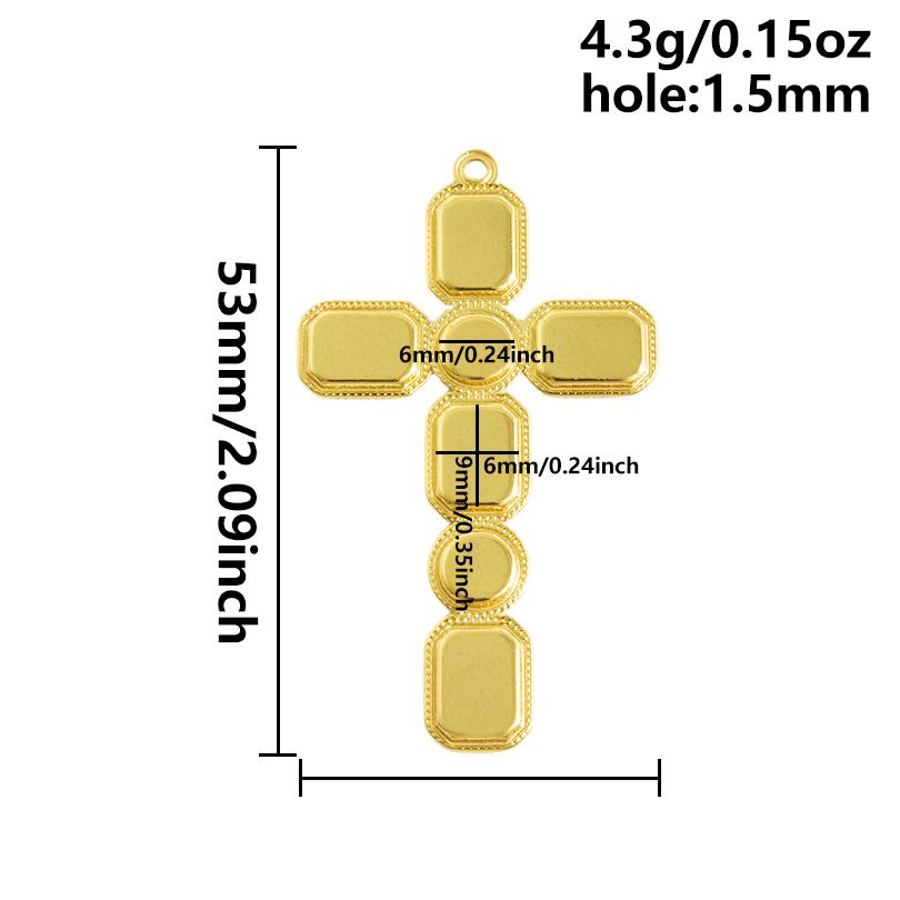 5pcs Geometric Cabochon Base Setting Tray Blank PVD Charm Heart Cross Flower DIY Stainless Steel Pendant For Jewelry Making Bulk