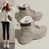 Plush Women's Snow Boots Fashion High-top Cotton Shoes Ladies Waterproof Warm Outdoor Walking Shoes Anti-slip Boots