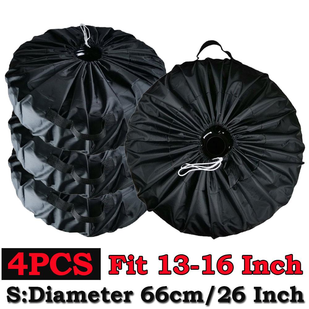 4PCS Universal Car Spare Tire Covers Case Tires Storage Bags Auto Wheel Tires Storage Bags Vehicle Tyre Waterproof Polyester Bag
