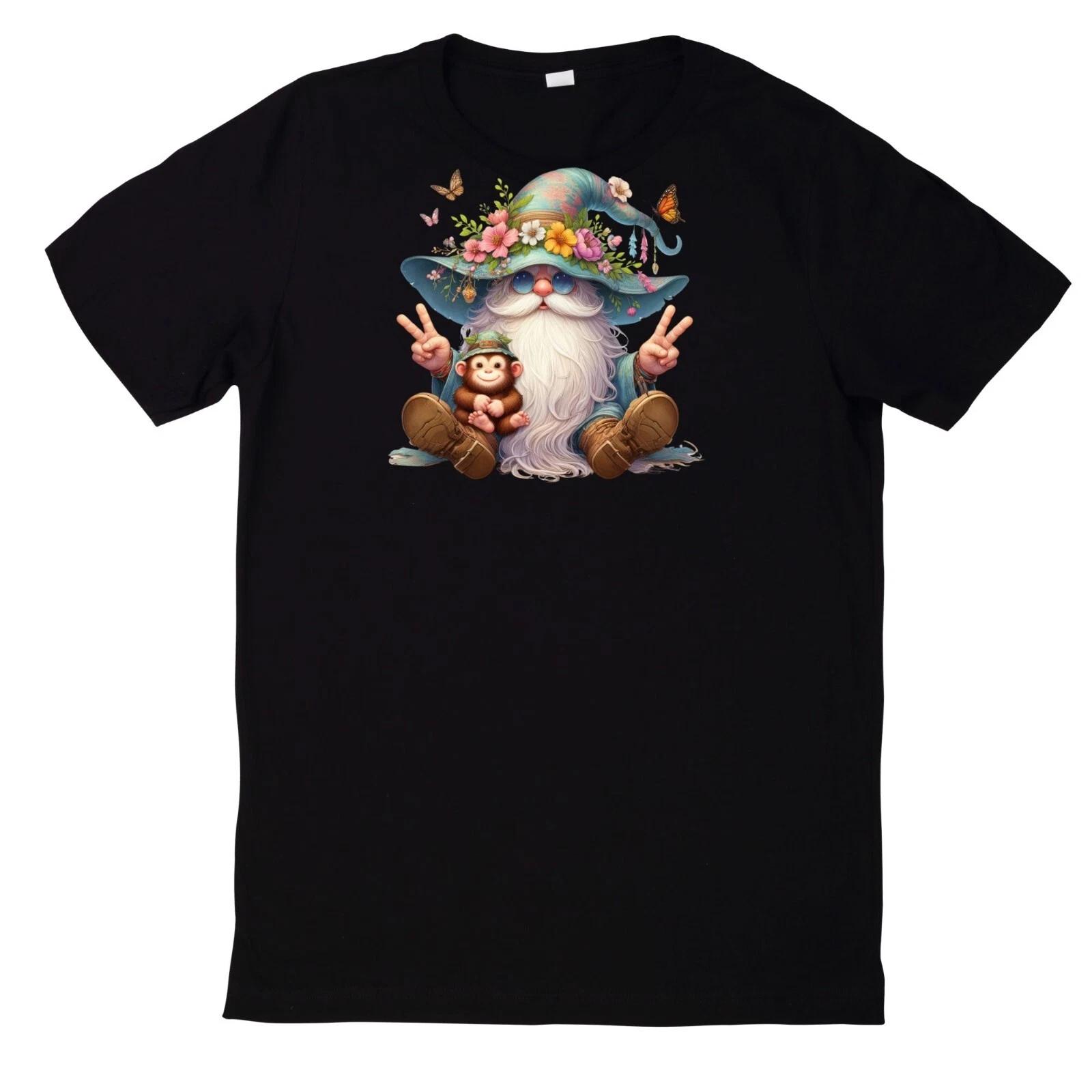T-Shirt Lustiges Zwerg und Tier Motiv Baumwolle L