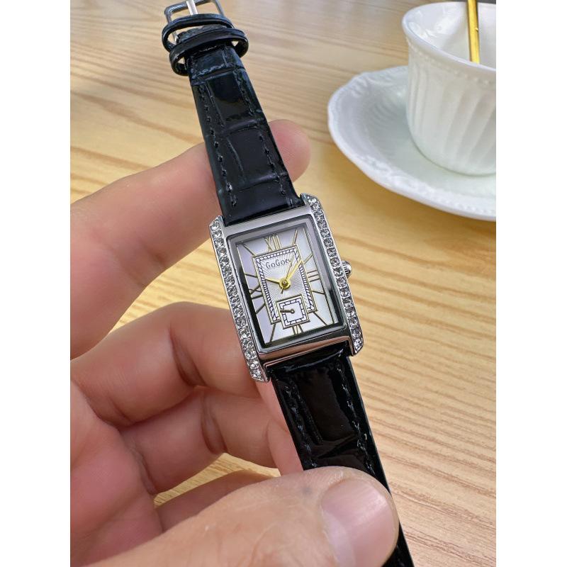 

Часы топ-бренда Модные с бриллиантовым внешним кольцом Женские кварцевые часы Модные кожаный ремешок Наручные часы Montre Femme Дропшиппинг